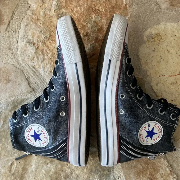 Converse Chuck Taylor All Star High Top Zipper Sneakers Women’s 8 - Picture 9 of 16